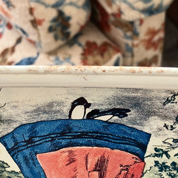 VINTAGE MASSILLY FRANCE OBERNAI SARREGUEMINES M LARRY METAL TRAY 12x9.5 - Picture 9 of 16